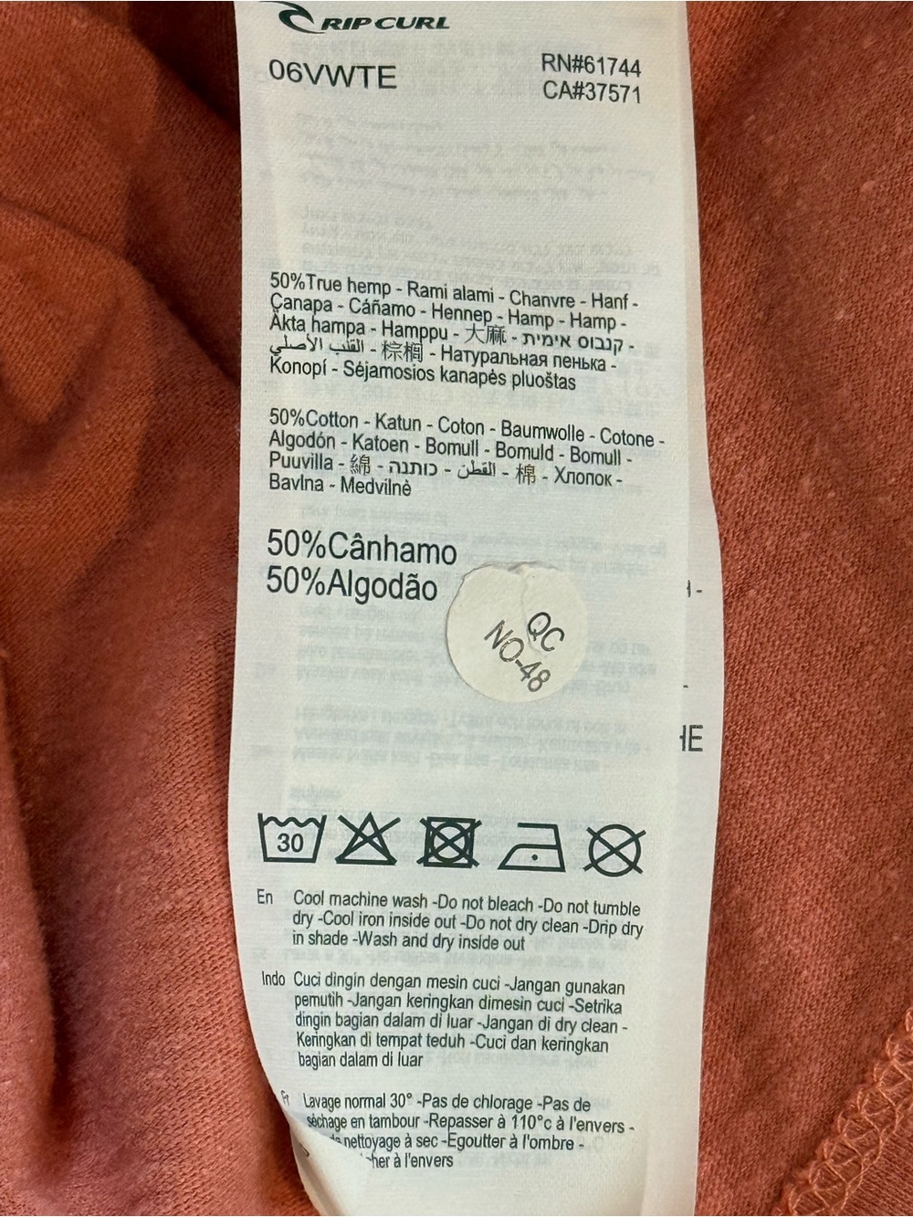 Rip Curl Coral Boxy Crop Tee with Yellow Sun Logo - Picture 4 of 5